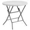 Emma And Oliver 2.63-Foot Round Granite White Plastic Folding Table - Event Table -Home furnishings 5978261
