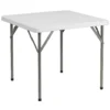 Emma And Oliver 2.85-Foot Square Granite White Plastic Folding Table - Event Folding Table -Home furnishings 5978263
