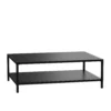 Emma And Oliver All-Weather Black Commercial Grade Indoor/Outdoor Metal 2 Tier Coffee Table