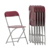 Emma And Oliver Folding Chair - Blue Plastic 6 Pack 650LB Weight Capacity - Event Chair -Home furnishings 5978275 Red