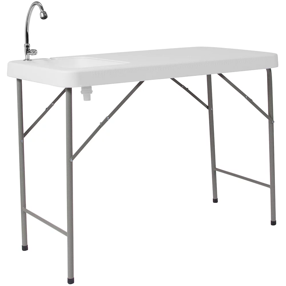 Emma And Oliver 4-Foot Portable Fish Cleaning Table / Outdoor Camping Table And Sink 3 Emma And Oliver 4-Foot Portable Fish Cleaning Table / Outdoor Camping Table And Sink
