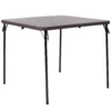 Emma And Oliver 2.83-Foot Square Bi-Fold Dark Gray Plastic Folding Table With Carrying Handle -Home furnishings 5978285 Brown