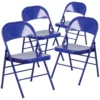 Emma And Oliver 4 Pack Colorful Tantalizing Teal Triple Braced Metal Folding Chair 1 Emma And Oliver 4 Pack Colorful Tantalizing Teal Triple Braced Metal Folding Chair -Home furnishings 5978286 Cobalt Blue