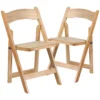 Emma And Oliver 2 Pack Black Wood Folding Chair With Vinyl Padded Seat