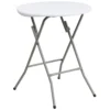 Emma And Oliver 2-Foot Round Granite White Plastic Folding Table - Banquet / Event Folding Table -Home furnishings 5978293