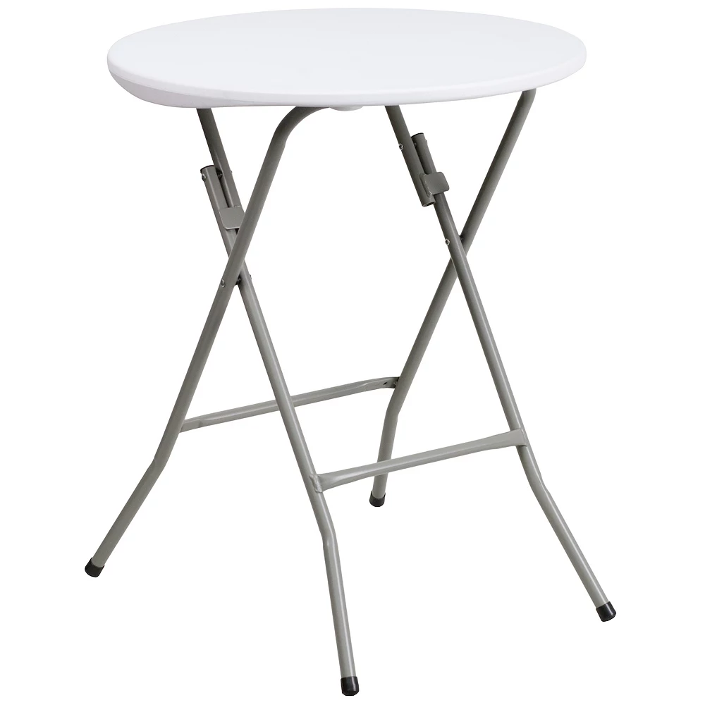 Emma And Oliver 2-Foot Round Granite White Plastic Folding Table - Banquet / Event Folding Table 3 Emma And Oliver 2-Foot Round Granite White Plastic Folding Table - Banquet / Event Folding Table