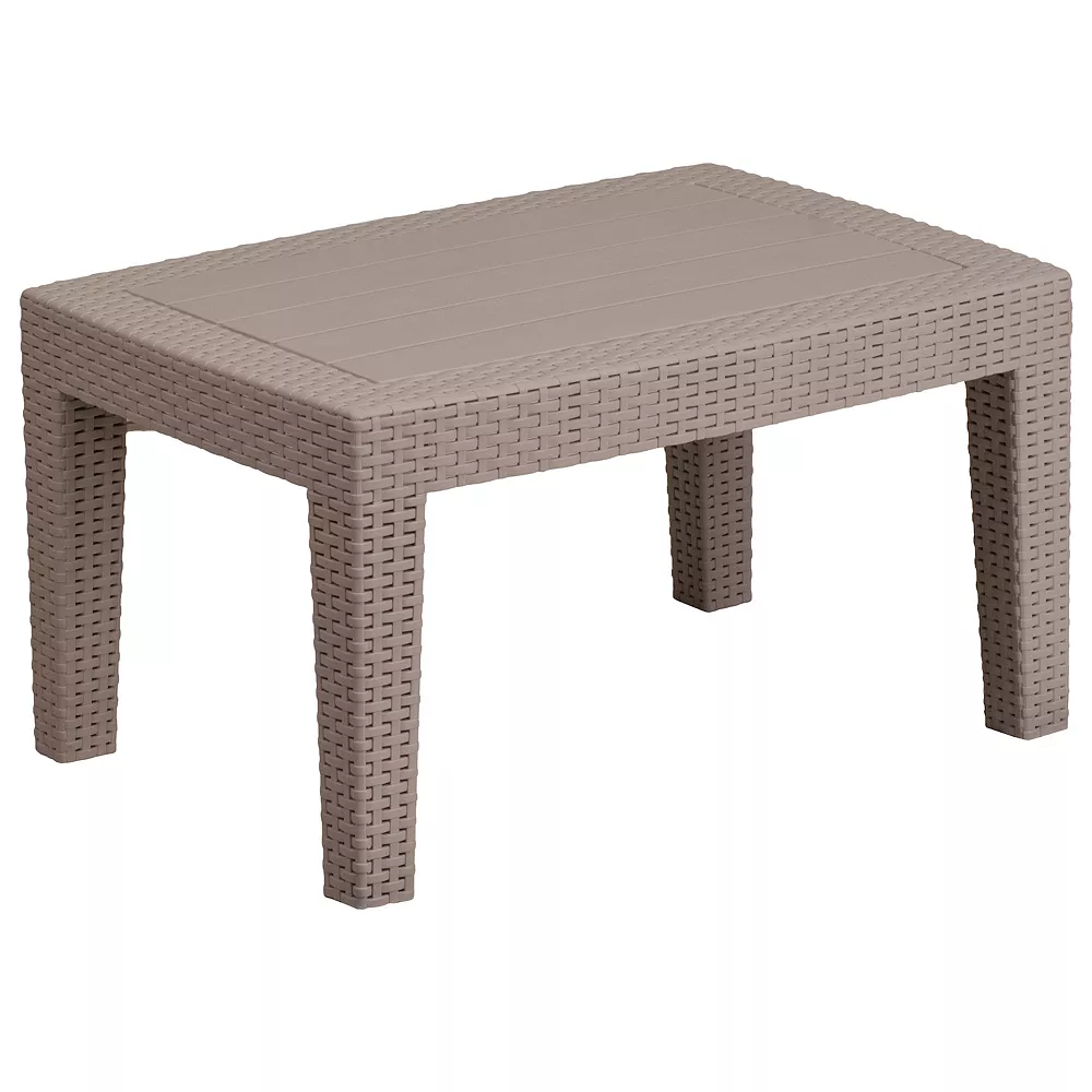 Emma And Oliver Dark Gray Faux Rattan Coffee Table 3 Emma And Oliver Dark Gray Faux Rattan Coffee Table