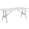 Emma And Oliver 6-Foot Bi-Fold Granite White Plastic Folding Table With Carrying Handle 1 Emma And Oliver 6-Foot Bi-Fold Granite White Plastic Folding Table With Carrying Handle -Home furnishings 5978299