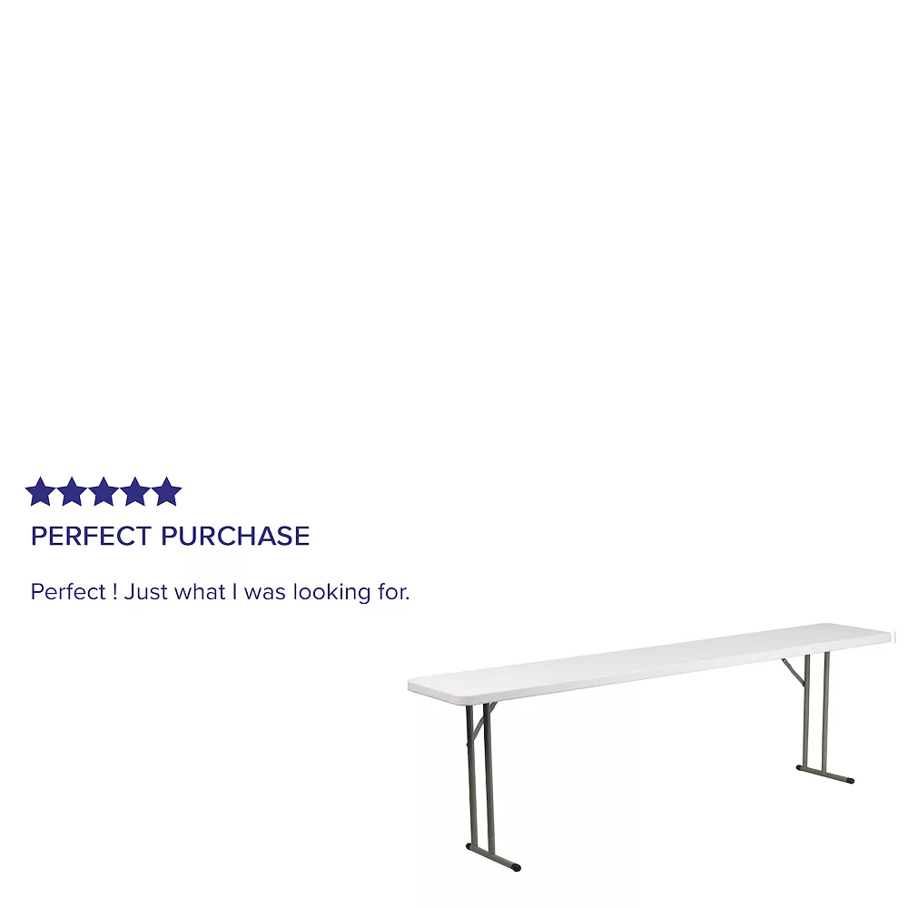 Emma And Oliver 8-Foot Granite White Plastic Folding Training / Seminar Table 6 Emma And Oliver 8-Foot Granite White Plastic Folding Training / Seminar Table - Image 4