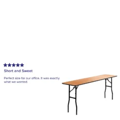 Emma And Oliver 6-Foot Rectangular Wood Folding Training / Seminar Table With Clear Coated Top -Home furnishings 5978314 ALT3