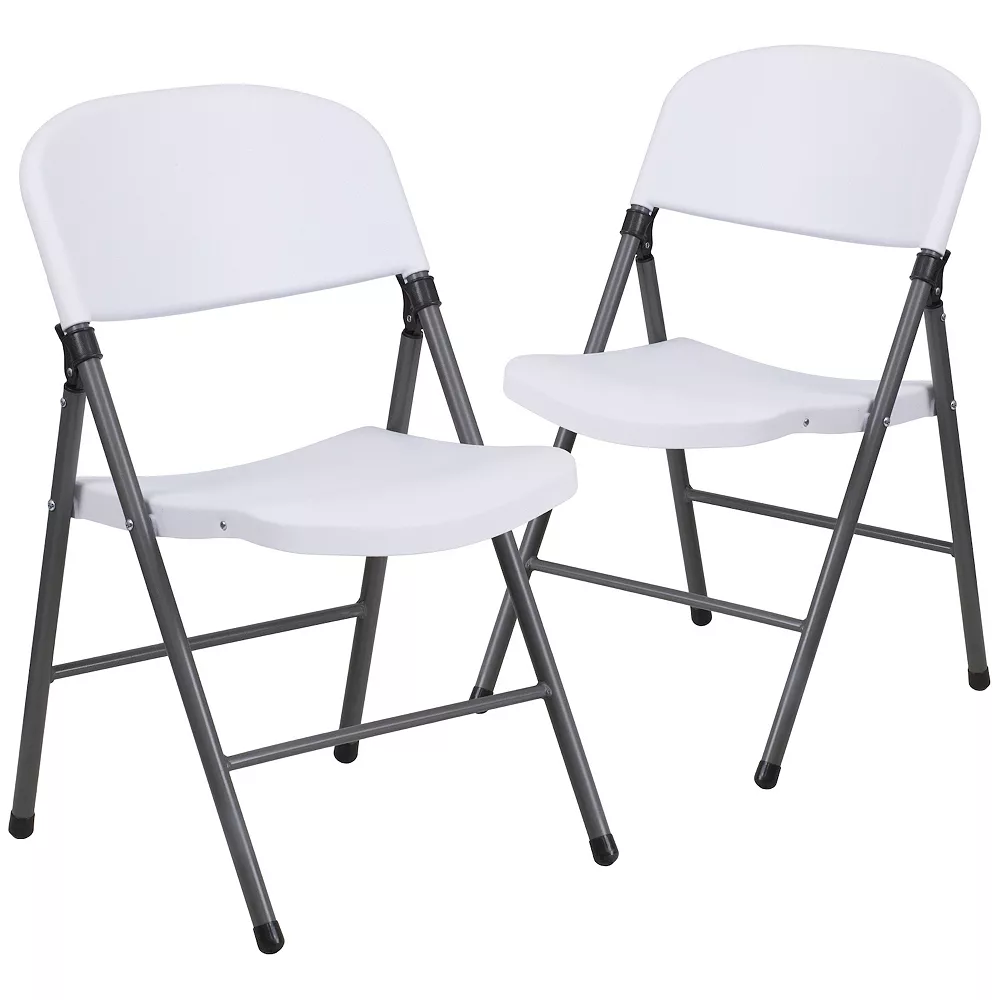 Emma And Oliver 2 Pack Granite White Plastic Folding Chair With Charcoal Frame 3 Emma And Oliver 2 Pack Granite White Plastic Folding Chair With Charcoal Frame