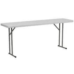 Emma And Oliver 6-Foot Granite White Plastic Folding Training And Event Table