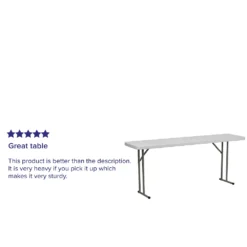 Emma And Oliver 6-Foot Granite White Plastic Folding Training And Event Table -Home furnishings 5978316 ALT3
