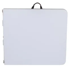 Emma And Oliver 5-Foot Height Adjustable Bi-Fold Granite White Plastic Folding Table With Handle -Home furnishings 5978317 ALT2