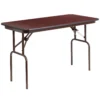 Emma And Oliver 4-Foot Mahogany Melamine Laminate Folding Banquet Table -Home furnishings 5978321
