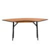Emma And Oliver 5.5 Ft. X 2 Ft. Serpentine Wood Folding Banquet Event Table 2 Emma And Oliver 5.5 Ft. X 2 Ft. Serpentine Wood Folding Banquet Event Table -Home furnishings 5978322