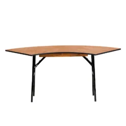 Emma And Oliver 5.5 Ft. X 2 Ft. Serpentine Wood Folding Banquet Event Table