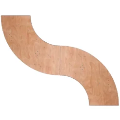 Emma And Oliver 5.5 Ft. X 2 Ft. Serpentine Wood Folding Banquet Event Table -Home furnishings 5978322 ALT2