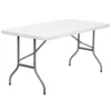 Emma And Oliver 5-Foot Granite White Plastic Folding Table - Banquet / Event Folding Table -Home furnishings 5978323