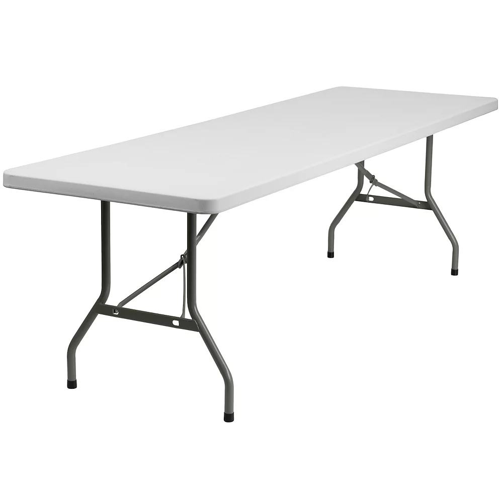 Emma And Oliver 8-Foot Granite White Plastic Folding Table - Banquet / Event Folding Table 3 Emma And Oliver 8-Foot Granite White Plastic Folding Table - Banquet / Event Folding Table