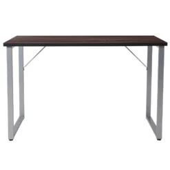 Emma And Oliver Black Finish Computer Desk With Silver Metal Frame 9 Emma And Oliver Black Finish Computer Desk With Silver Metal Frame -Home furnishings 5978327 ALT3