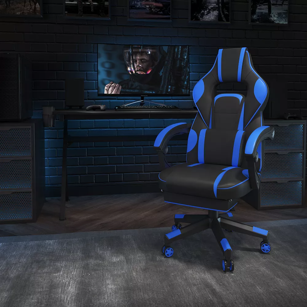 Emma And Oliver Black Ergonomic Gaming Chair -Recline Back/Arms, Footrest, Massaging Lumbar 4 Emma And Oliver Black Ergonomic Gaming Chair -Recline Back/Arms, Footrest, Massaging Lumbar - Image 2