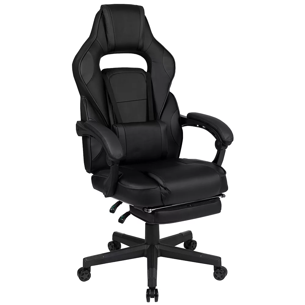 Emma And Oliver Black Ergonomic Gaming Chair -Recline Back/Arms, Footrest, Massaging Lumbar 3 Emma And Oliver Black Ergonomic Gaming Chair -Recline Back/Arms, Footrest, Massaging Lumbar