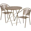 Emma And Oliver Commercial Grade 30" Round Coral Folding Patio Table Set-2 Round Back Chairs -Home furnishings 5978350 Gold