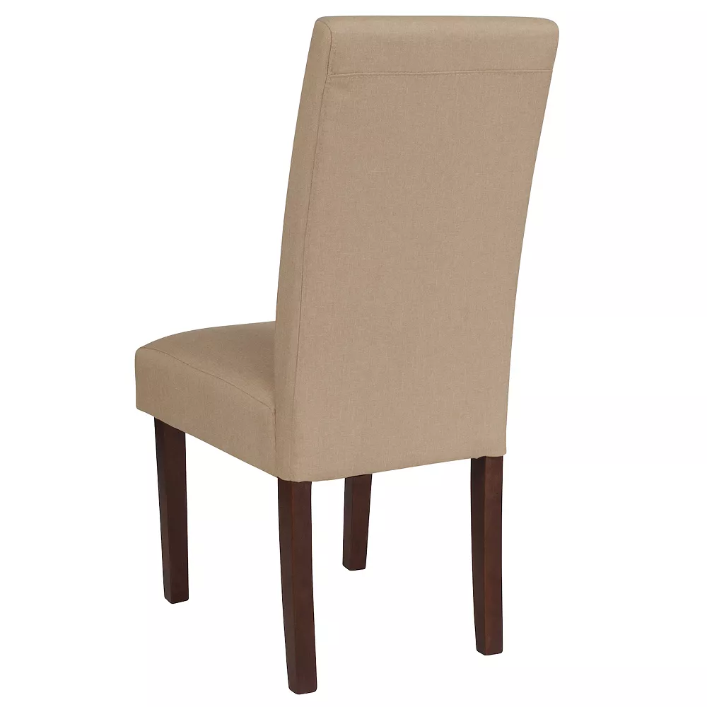 Emma And Oliver Beige Fabric Parsons Chair With Mahogany Legs 6 Emma And Oliver Beige Fabric Parsons Chair With Mahogany Legs - Image 4