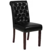 Emma And Oliver Black Fabric Parsons Chair With Rolled Back & Nail Trim 1 Emma And Oliver Black Fabric Parsons Chair With Rolled Back & Nail Trim -Home furnishings 5978357 Black Leathersoft