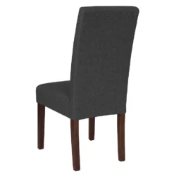 Emma And Oliver Four Mid-Century Beige Faux Leather Parsons Chairs And Mahogany Finished Hardwood Frame For Kitchen, Dining Room & More -Home furnishings 5978364 ALT3