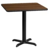 Emma And Oliver 24" Square Natural Laminate Table Top With 22"x22" Base -Home furnishings 5978366 Walnut