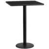 Emma And Oliver 24" Square Walnut Laminate Bar Table Top-18"RD Base -Home furnishings 5978370 Black