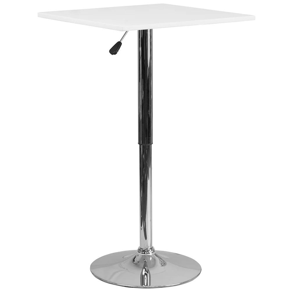 Emma And Oliver 23.75" Square 33" - 40.5" Adjustable Height White Wood Table 3 Emma And Oliver 23.75" Square 33" - 40.5" Adjustable Height White Wood Table