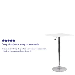 Emma And Oliver 23.75" Square 33" - 40.5" Adjustable Height White Wood Table 9 Emma And Oliver 23.75" Square 33" - 40.5" Adjustable Height White Wood Table -Home furnishings 5978376 ALT3