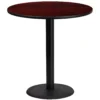 Emma And Oliver 42"RD Black Laminate Bar Table Top-24"RD Base -Home furnishings 5978377 Mahogany