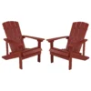 Emma And Oliver Set Of 2 Outdoor Sea Foam All-Weather Poly Resin Wood Adirondack Chairs -Home furnishings 5978389 Red