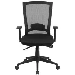 Emma And Oliver Mid-Back Black Mesh Swivel Ergonomic Office Chair Back Angle Adjustment And Arms -Home furnishings 5978392 ALT2