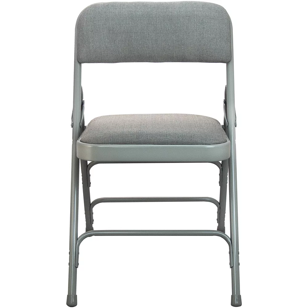 Emma And Oliver 4-pack Grey Padded Metal Folding Chair - Grey 1-in Fabric Seat 4 Emma And Oliver 4-pack Grey Padded Metal Folding Chair - Grey 1-in Fabric Seat - Image 2