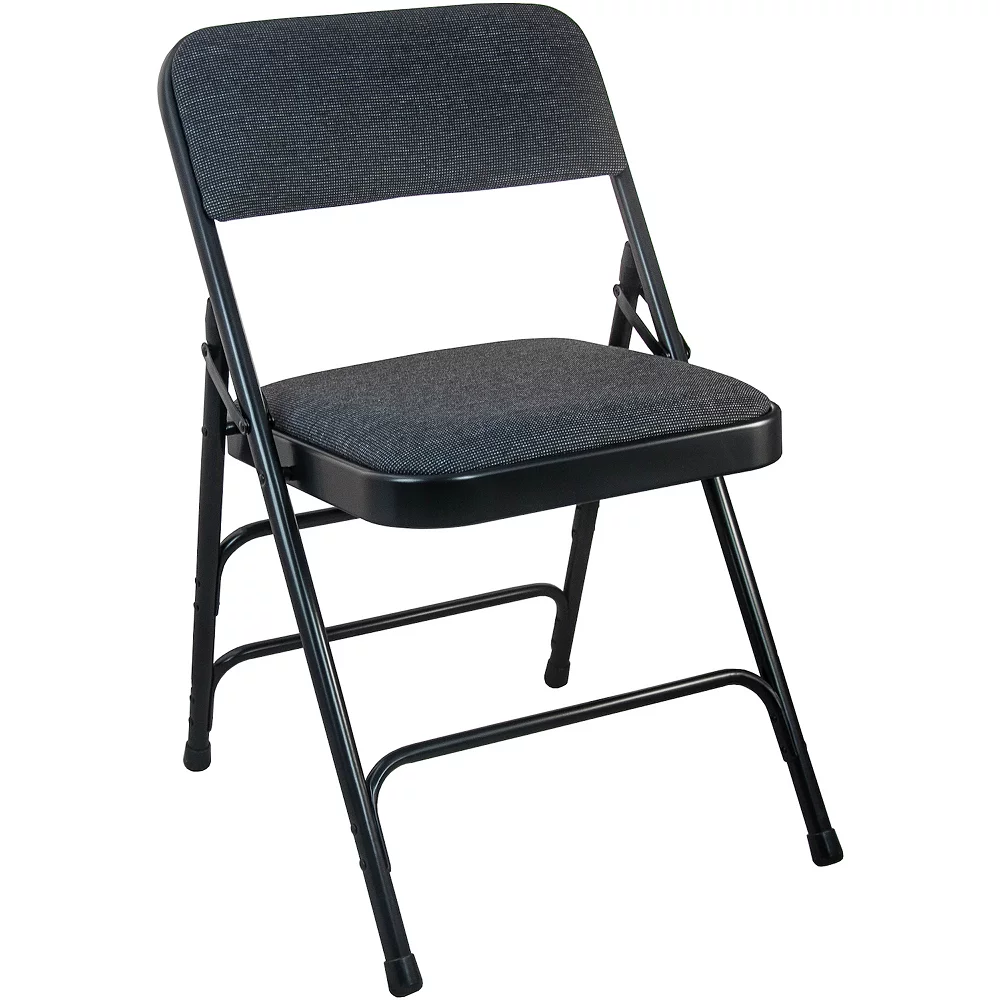 Emma And Oliver 4-pack Grey Padded Metal Folding Chair - Grey 1-in Fabric Seat 3 Emma And Oliver 4-pack Grey Padded Metal Folding Chair - Grey 1-in Fabric Seat
