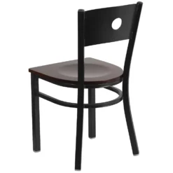Emma And Oliver Black Circle Back Metal Restaurant Chair - Natural Wood Seat 9 Emma And Oliver Black Circle Back Metal Restaurant Chair - Natural Wood Seat -Home furnishings 5978395 ALT3
