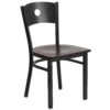 Emma And Oliver Black Circle Back Metal Restaurant Chair - Natural Wood Seat 2 Emma And Oliver Black Circle Back Metal Restaurant Chair - Natural Wood Seat -Home furnishings 5978395 Walnutblack