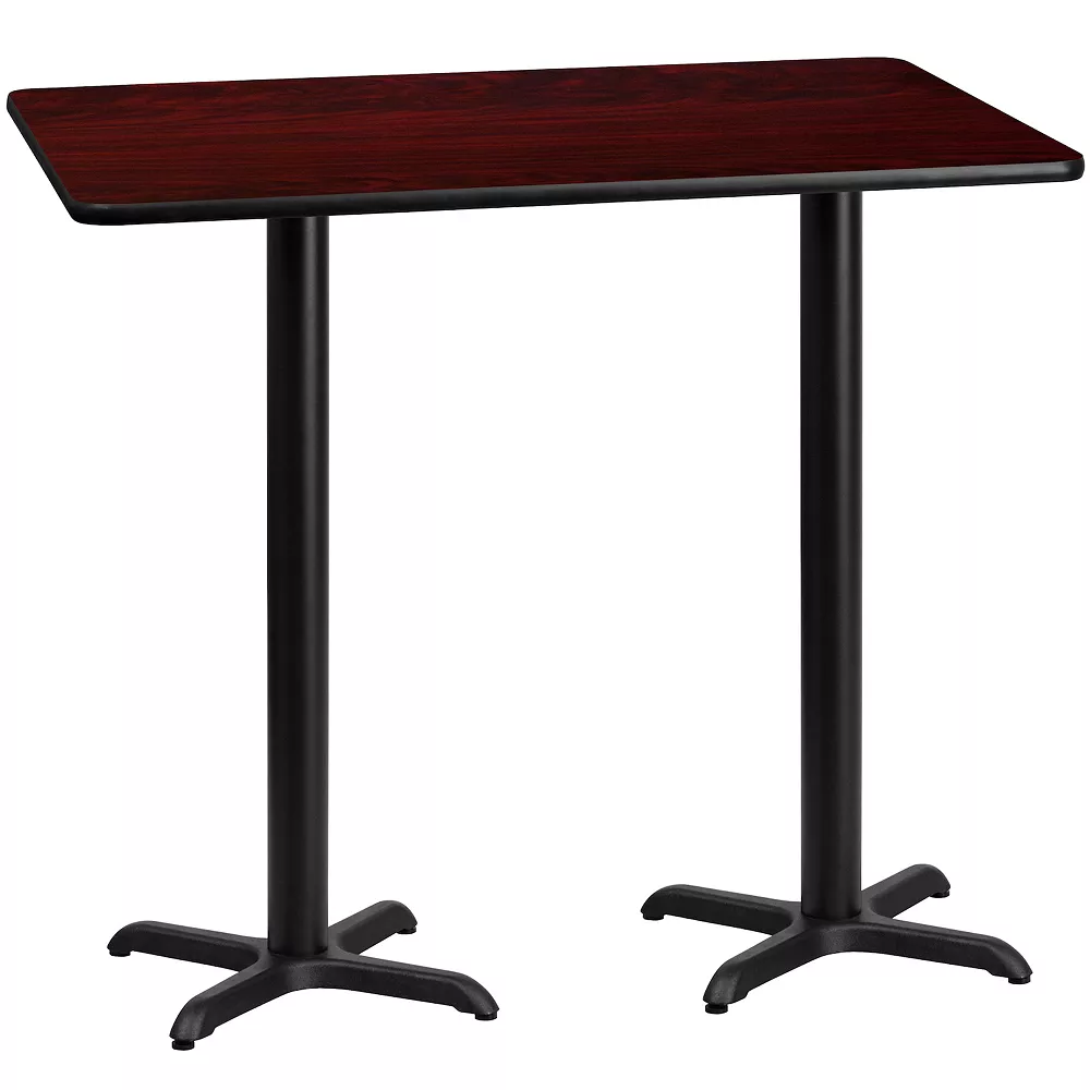 Emma And Oliver 30"x60" Black Laminate Bar Table Top-22"x22" Bases 3 Emma And Oliver 30"x60" Black Laminate Bar Table Top-22"x22" Bases