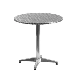 Emma And Oliver 27.5" Round Aluminum Table Set With 4 Slat Back Chairs -Home furnishings 5978406 ALT3