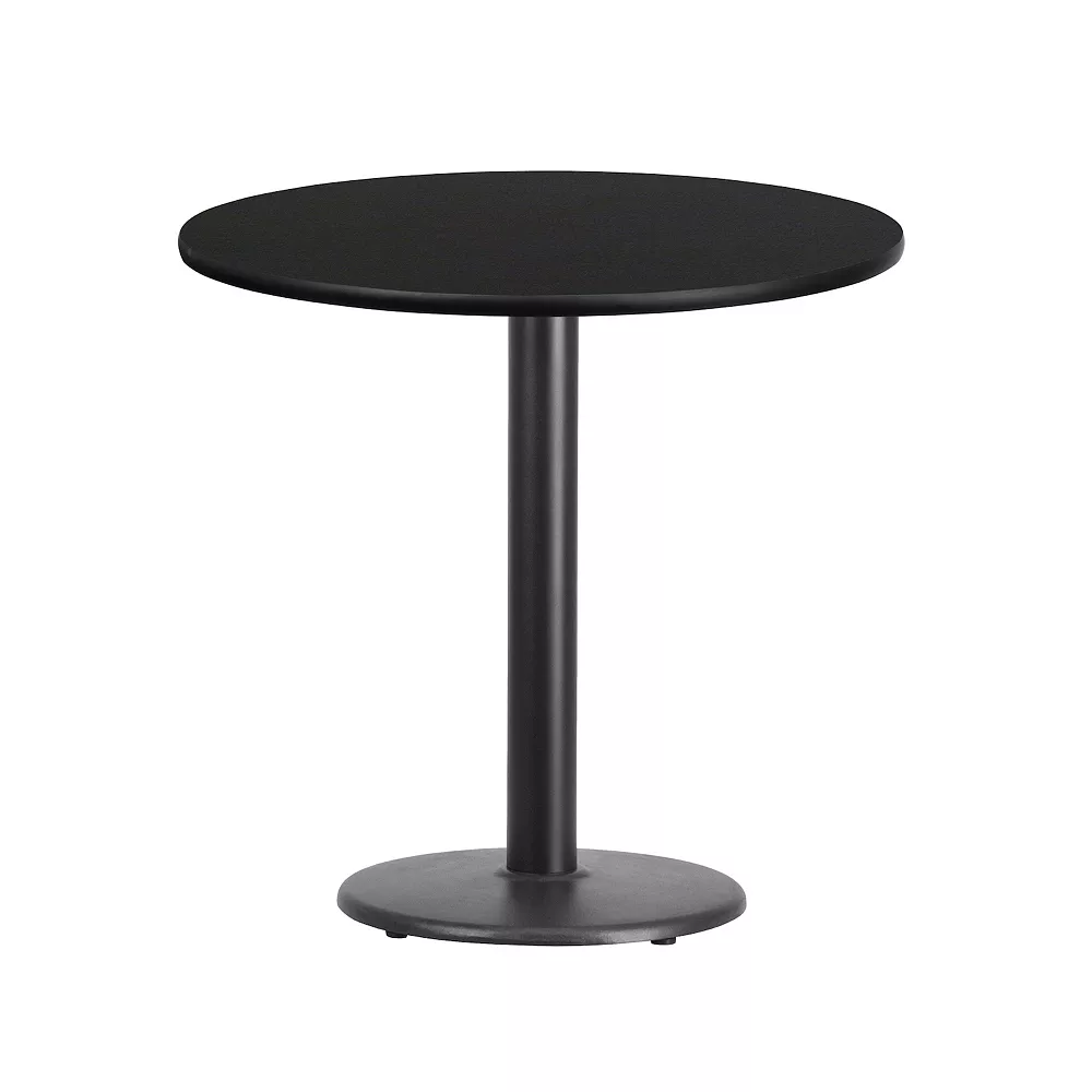 Emma And Oliver 30"RD Natural Laminate Table Top With 18"RD Base 3 Emma And Oliver 30"RD Natural Laminate Table Top With 18"RD Base