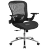 Emma And Oliver Mid-Back Transparent Black Mesh Synchro-Tilt Swivel Ergonomic Office Chair