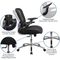 Emma And Oliver Mid-Back Transparent Black Mesh Synchro-Tilt Swivel Ergonomic Office Chair -Home furnishings 5978420 ALT2