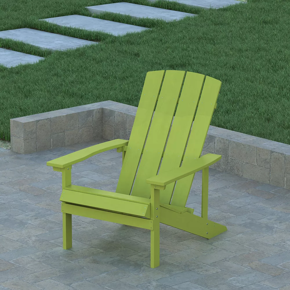 Emma And Oliver Set Of 4 Outdoor Teak All-Weather Poly Resin Wood Adirondack Chairs 5 Emma And Oliver Set Of 4 Outdoor Teak All-Weather Poly Resin Wood Adirondack Chairs - Image 3