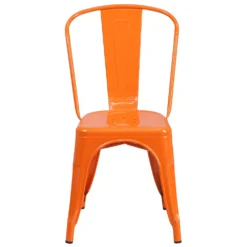 Emma And Oliver Commercial Grade Yellow Metal Indoor-Outdoor Stackable Chair -Home furnishings 5978458 ALT3