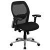 Emma And Oliver Mid-Back Black Mesh Executive Office Chair With Knee Tilt And Adjustable Lumbar & Arms 2 Emma And Oliver Mid-Back Black Mesh Executive Office Chair With Knee Tilt And Adjustable Lumbar & Arms -Home furnishings 5978463 Black Mesh